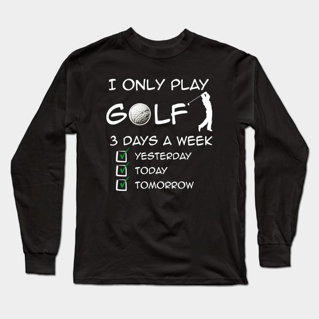 Funny Golf print Long Sleeve T-Shirt by Buff Geeks Art